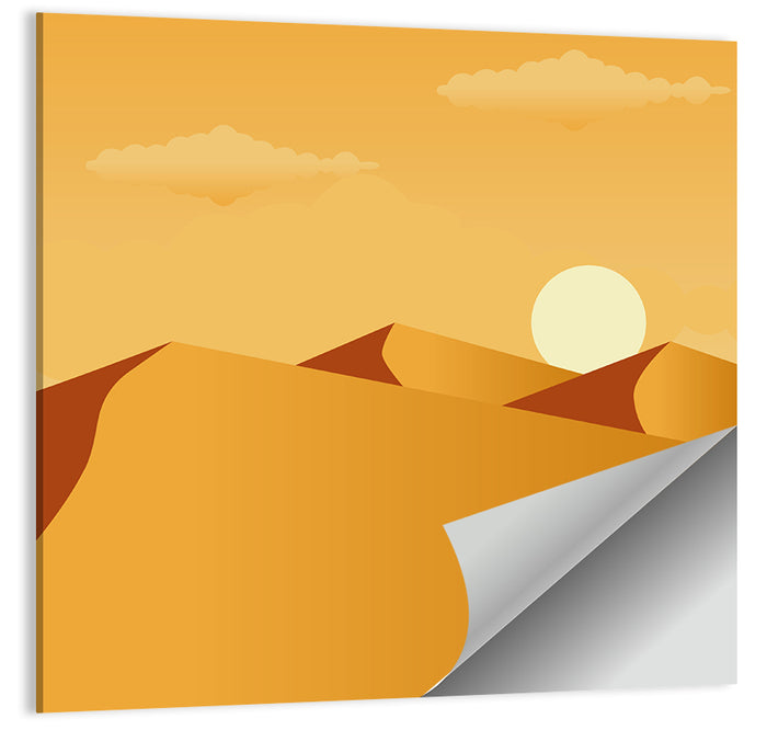 Sunset Over Sand Dunes Wall Art as a poster print