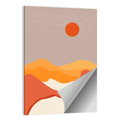 Desert Sunset Mountain Landscape Wall Art