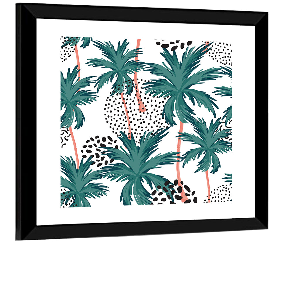 Pink-trunk Palm Pattern Wall Art