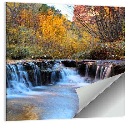 Autumn Stream at Zion Canyon Wall Art