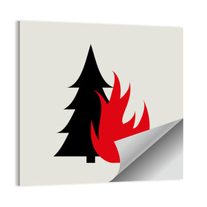 Forest Fire Minimalist Wall Art