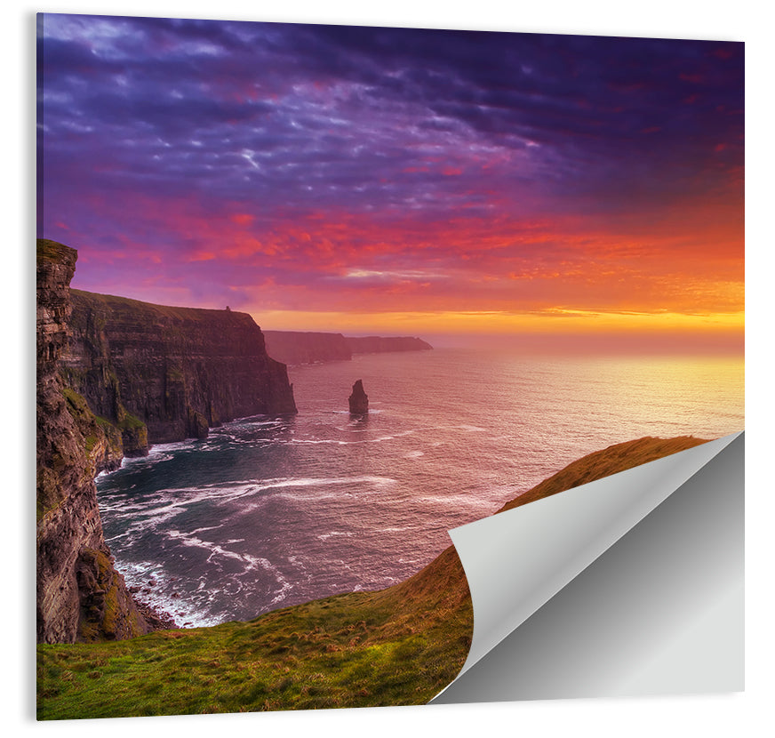 Cliffs of Moher Sea Stack at Sunset Wall Art