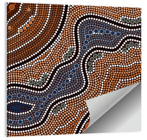 Aboriginal Style River Wall Art