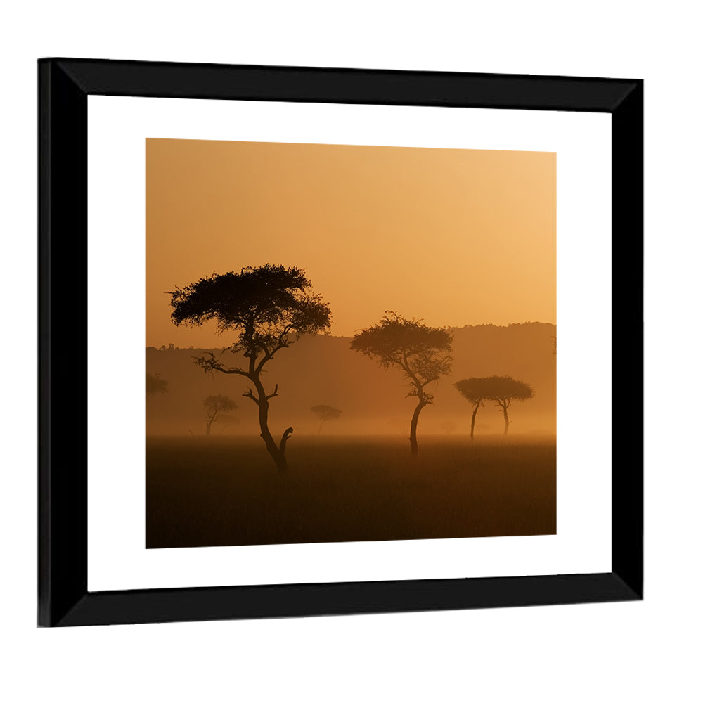 Massai Mara Morning Mist Wall Art