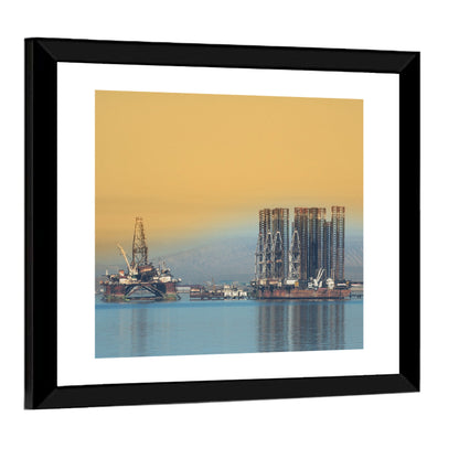 Baku Oil Rigs at Dusk Wall Art