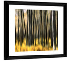 Golden Abstract Forest Wall Art