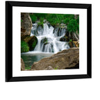 Moss Covered Rocky Waterfall Wall Art