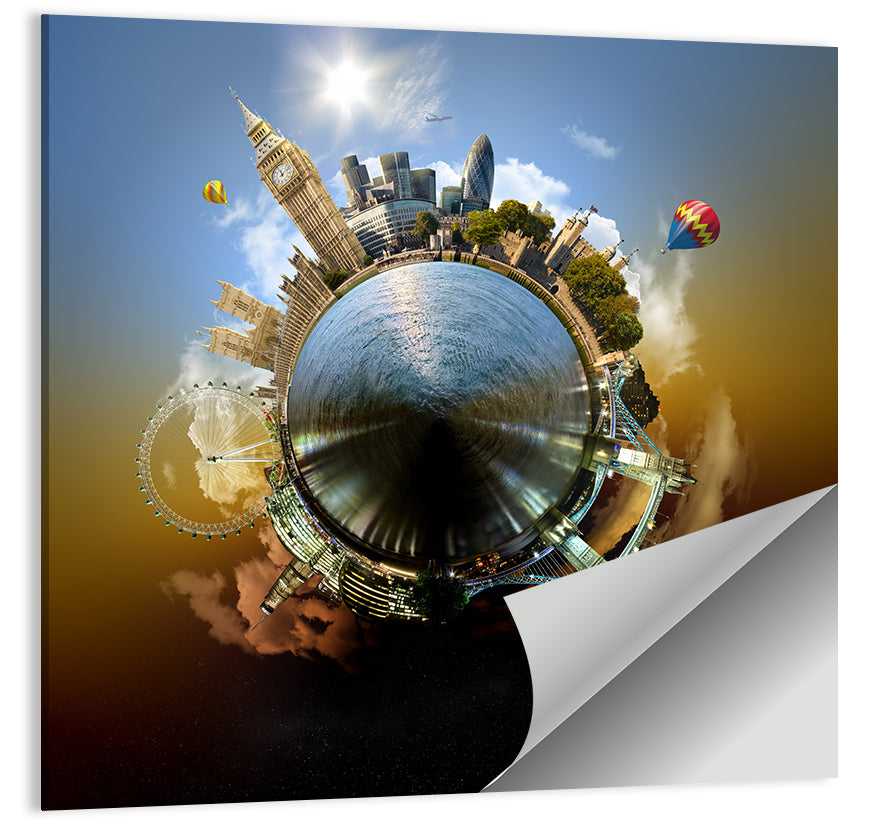 Miniature Planet London Skyline Wall Art