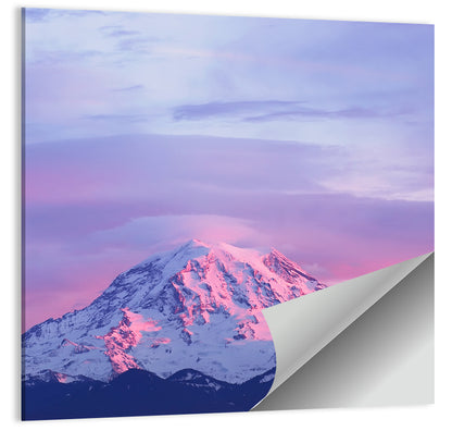 Mount Rainier Alpenglow with Lenticular Cloud Wall Art