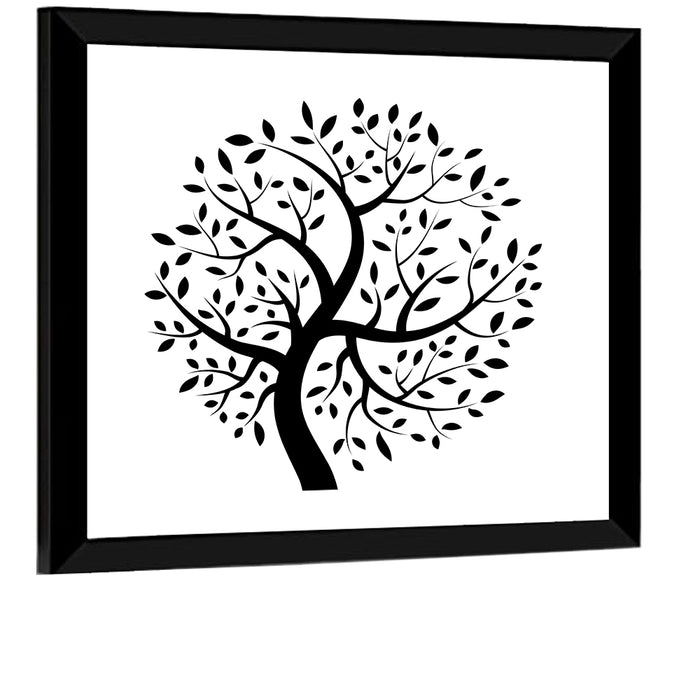 Black Tree Silhouette Wall Art as a framed print