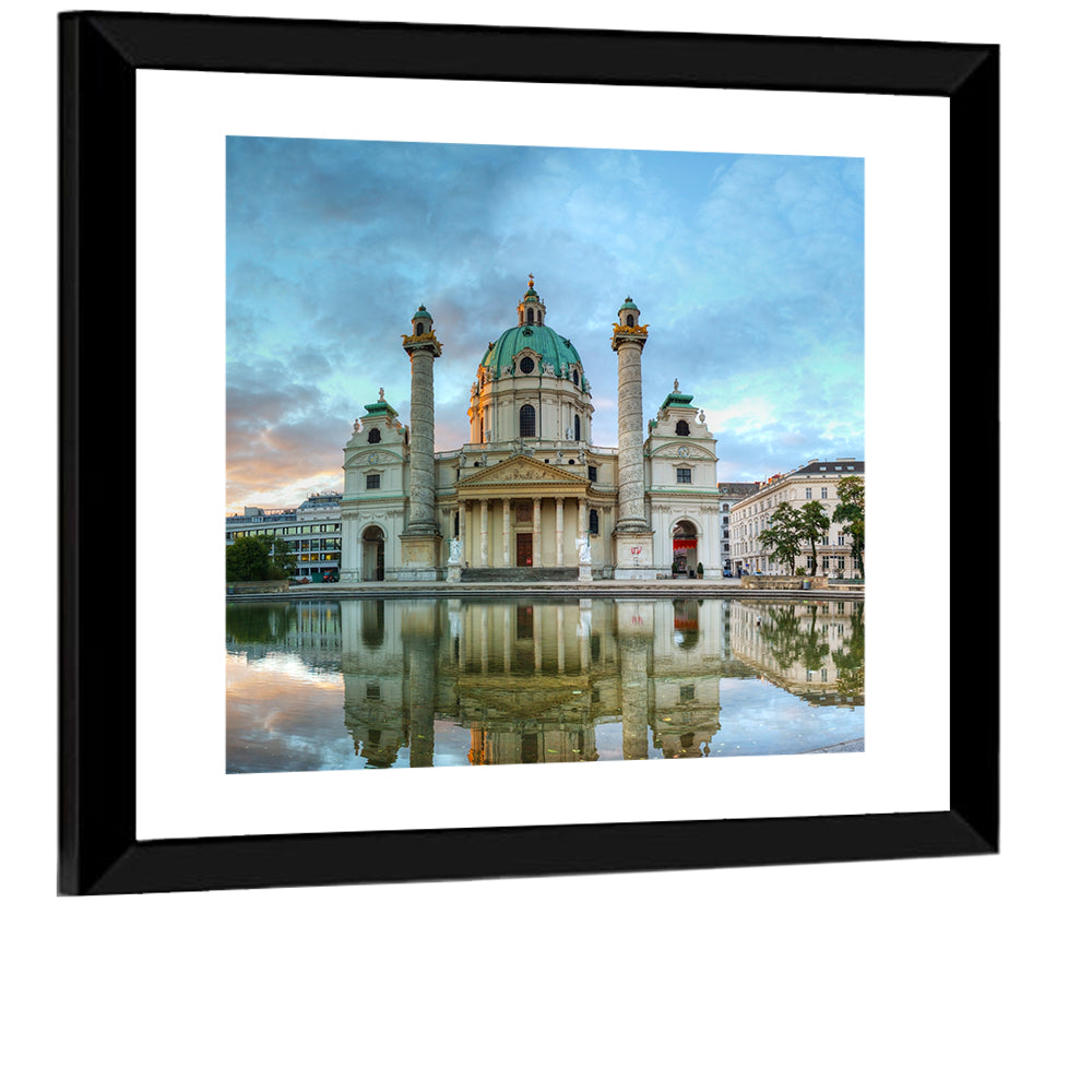 Karlskirche at Golden Hour Wall Art