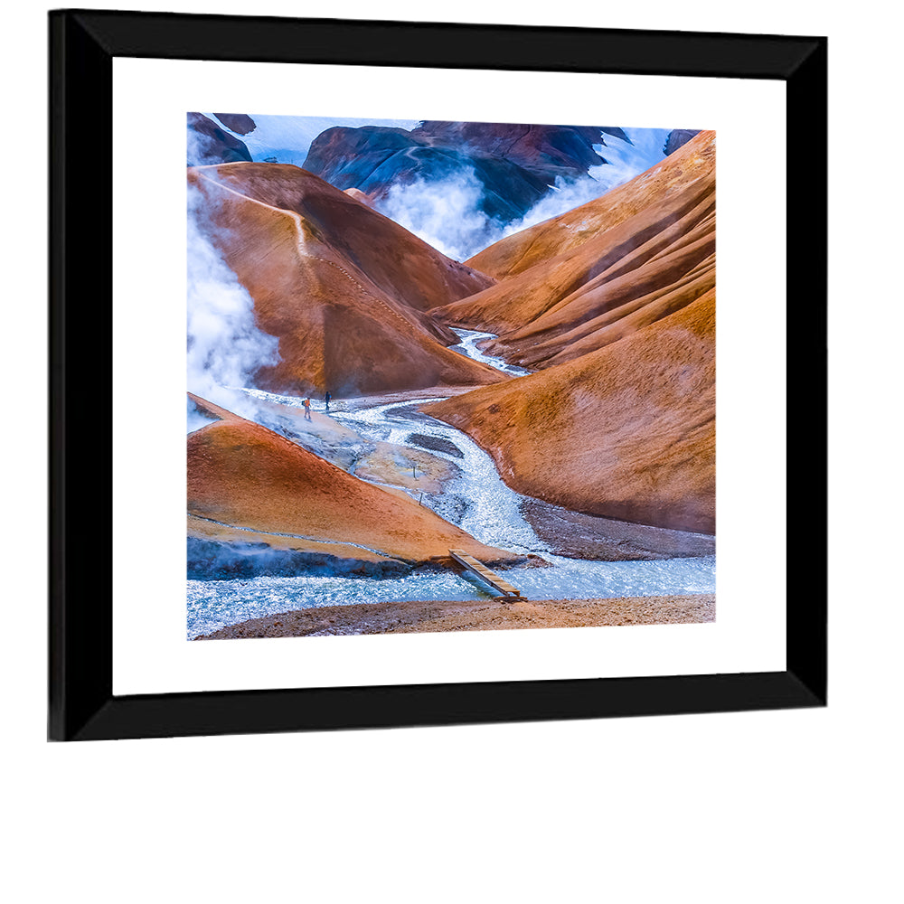 Geothermal Valley with Footbridge Wall Art
