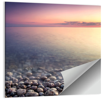 Pebbled Shore Sunset Wall Art