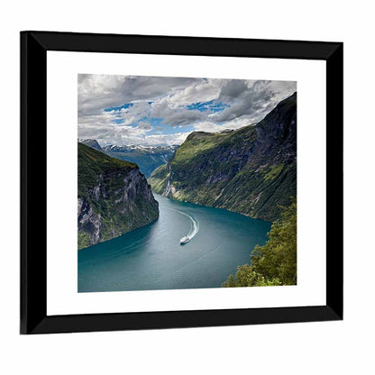 Geirangerfjord Boat Wake Wall Art