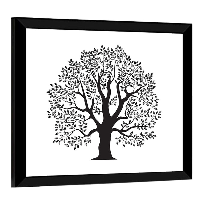 Oak Tree Illustration Wall Art as a framed print