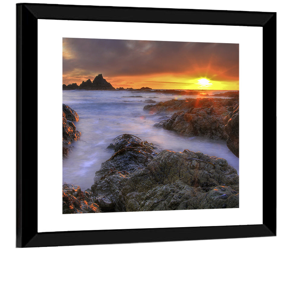 Tramore Rocky Coast Sunset Wall Art