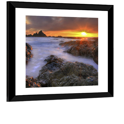 Tramore Rocky Coast Sunset Wall Art
