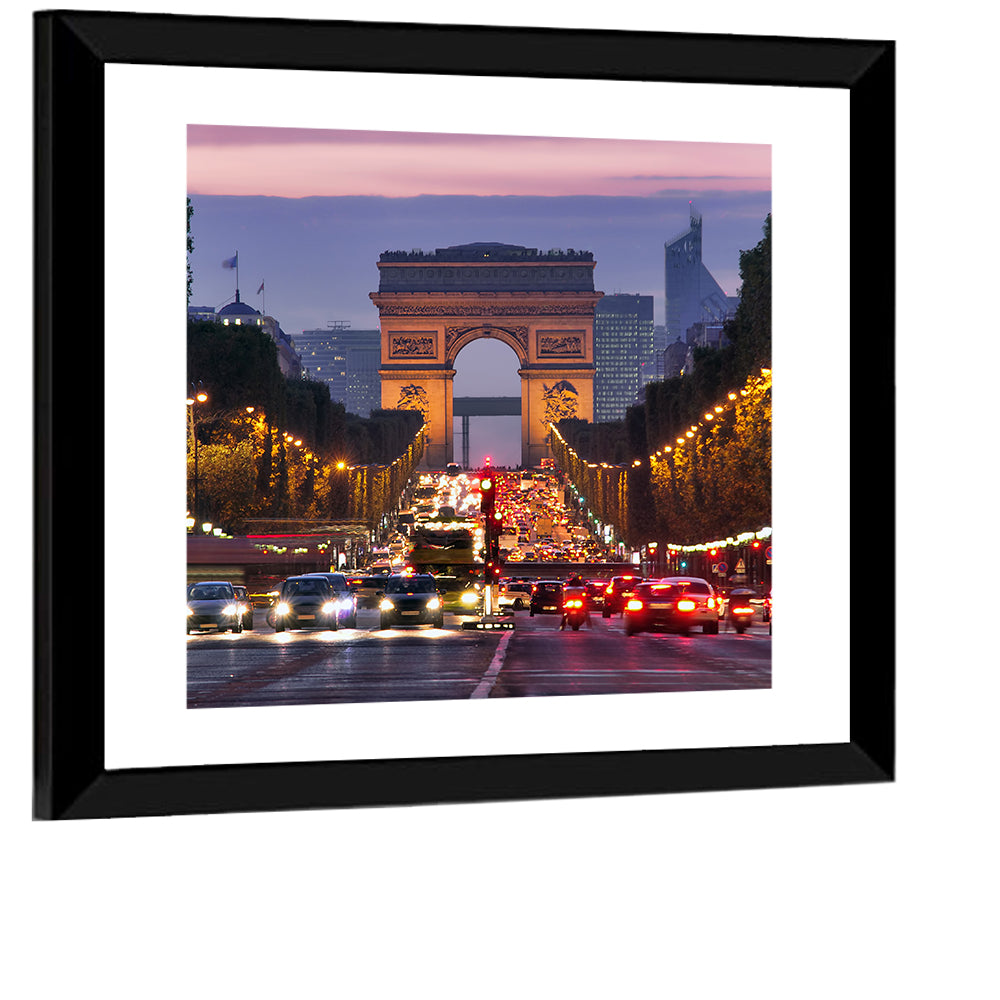 Arc De Triomphe at Twilight Wall Art