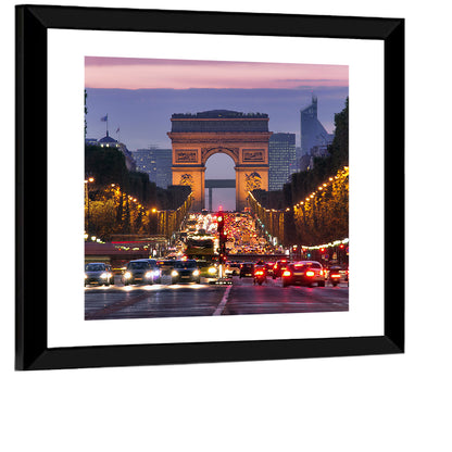 Arc De Triomphe at Twilight Wall Art