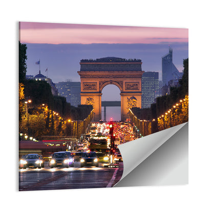 Arc De Triomphe at Twilight Wall Art