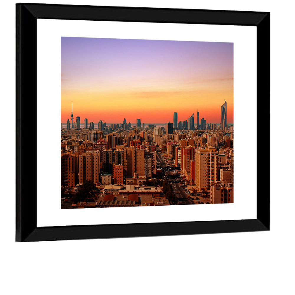 Kuwait City Skyline at Dusk Wall Art