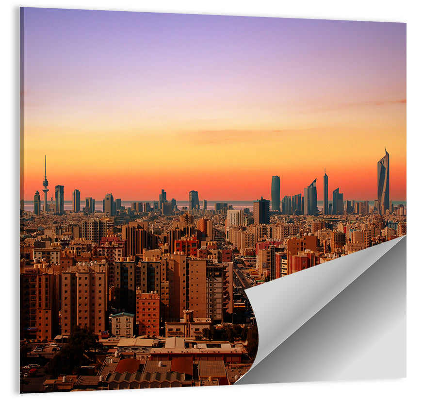 Kuwait City Skyline at Dusk Wall Art