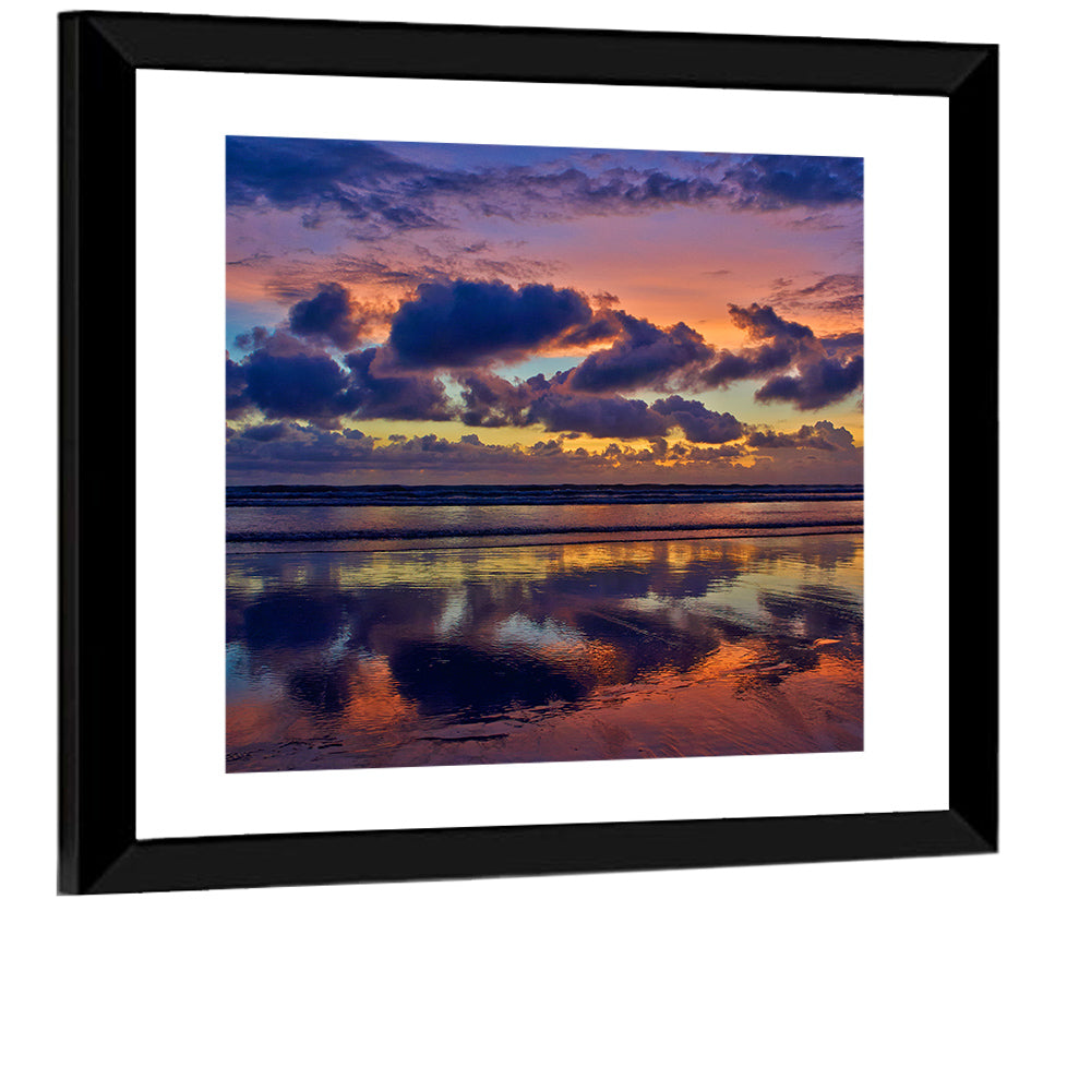 Dusk Beach Reflections Wall Art