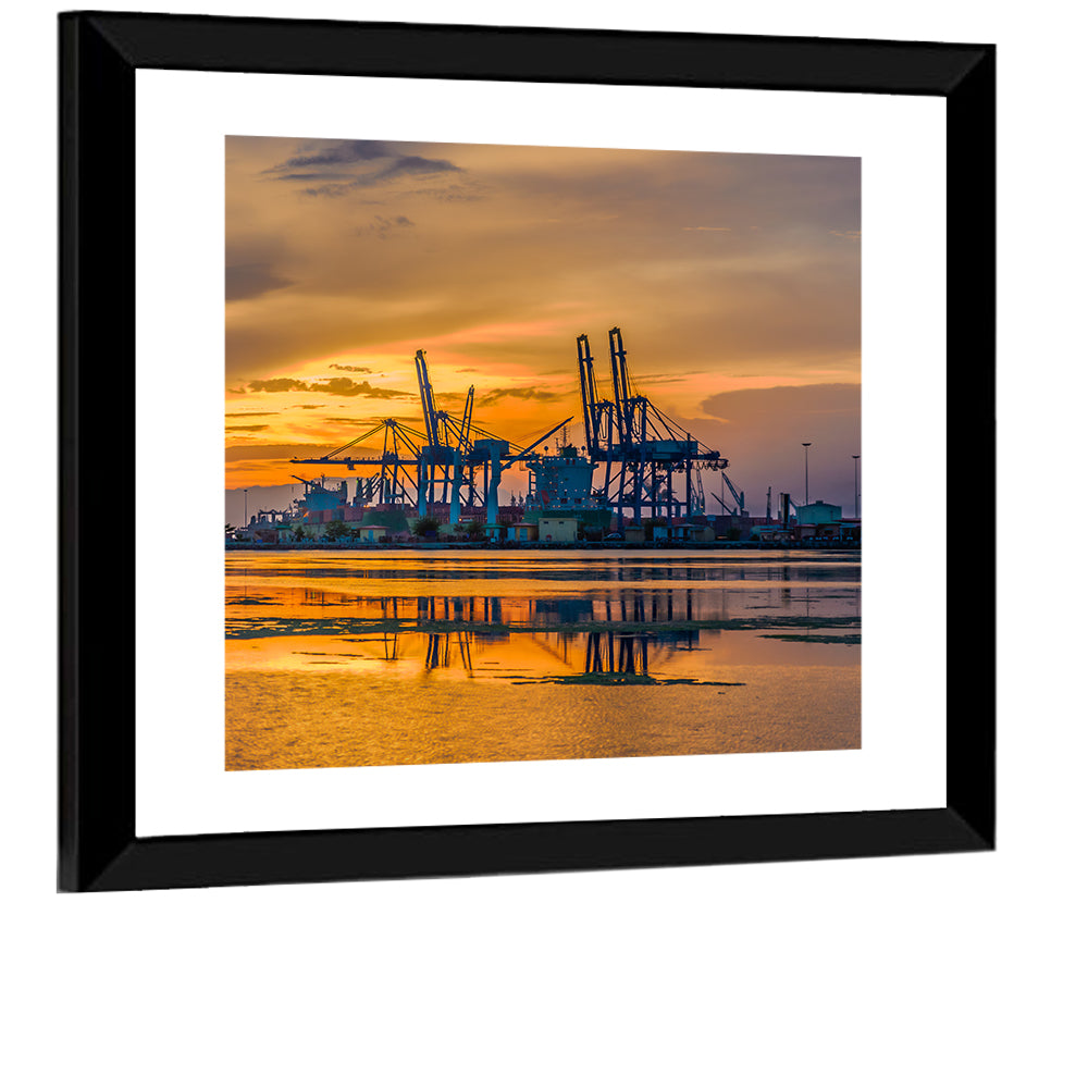 Djibouti Harbor at Sunset Wall Art