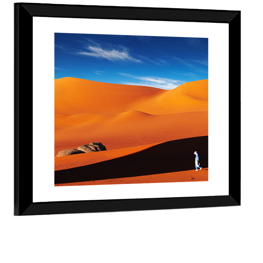 Solitary Figure on Sahara Dunes Wall Art