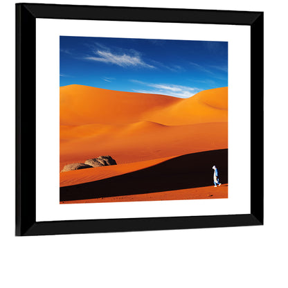 Solitary Figure on Sahara Dunes Wall Art
