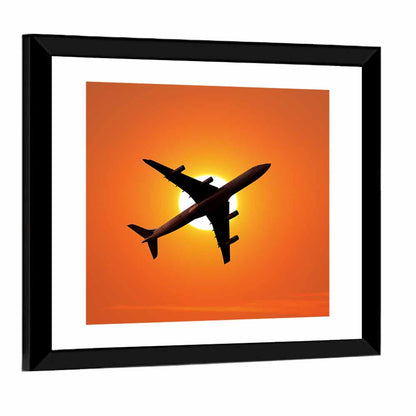 Sunrise Airplane Silhouette Wall Art