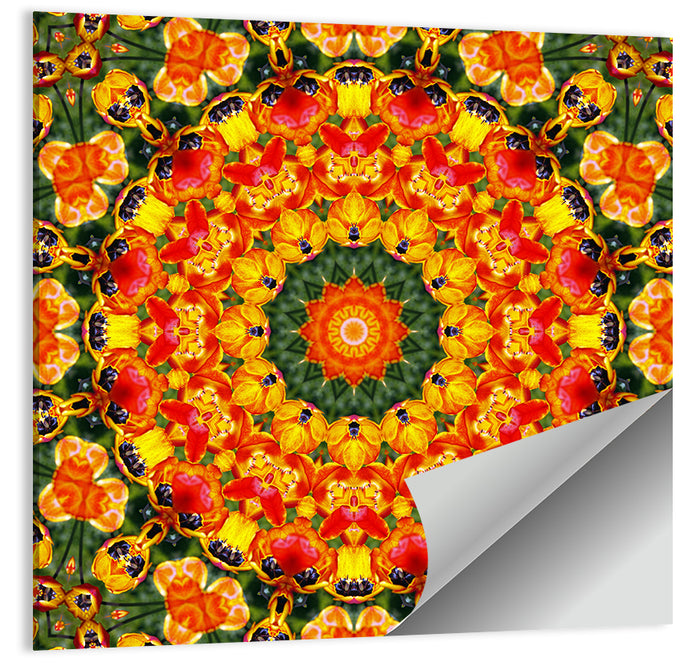 Floral Kaleidoscope Mandala Wall Art as a poster print
