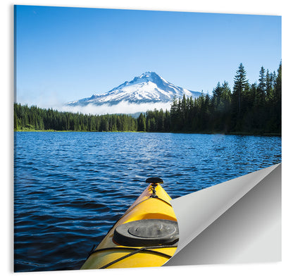 Yellow Kayak at Trillium Lake Wall Art