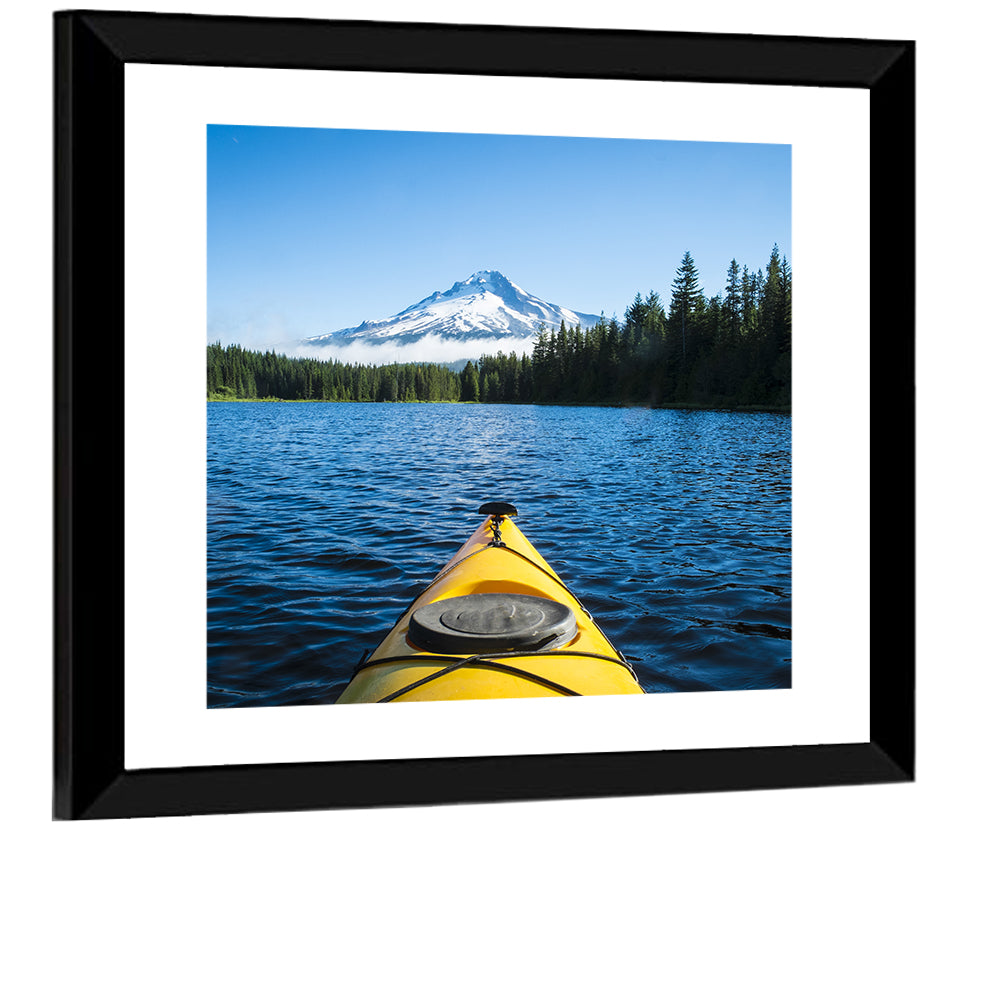 Yellow Kayak at Trillium Lake Wall Art