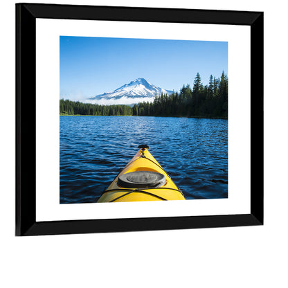 Yellow Kayak at Trillium Lake Wall Art