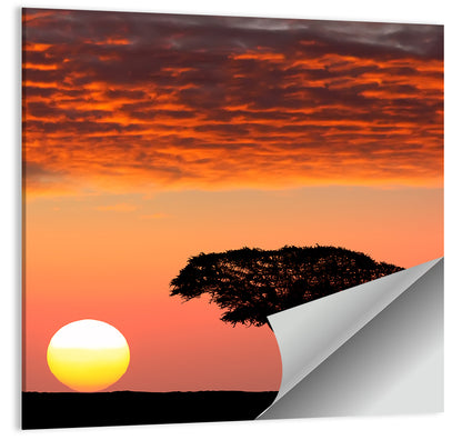 Serengeti Sunset Silhouette Wall Art