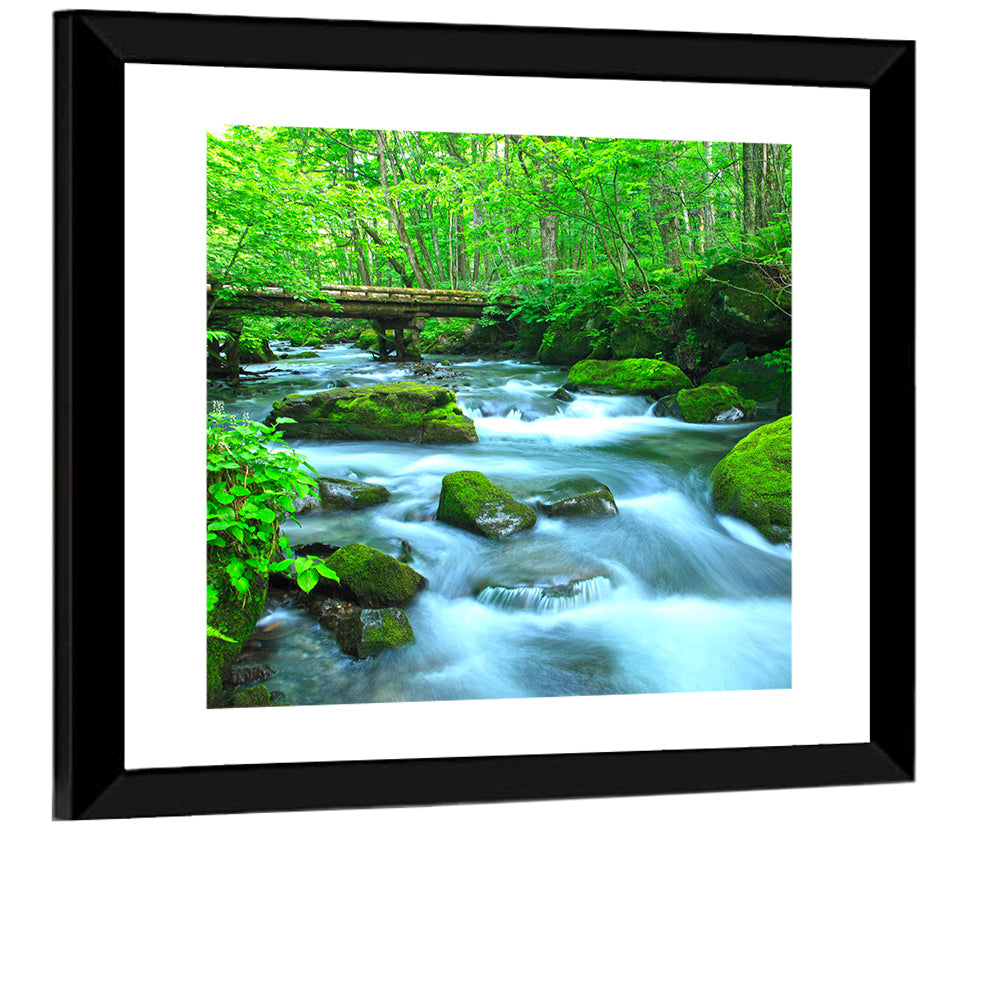 Mossy Forest Stream Wall Art