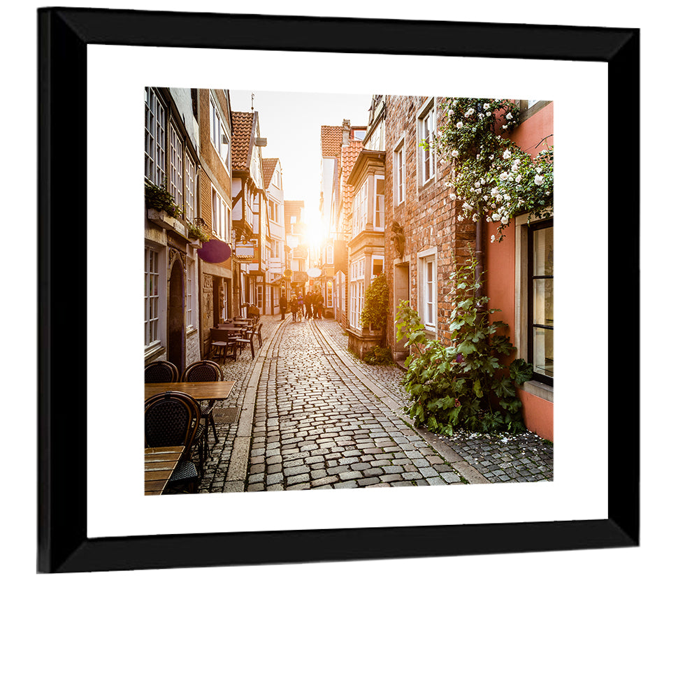 Schnoorviertel Cobblestone Lane Wall Art
