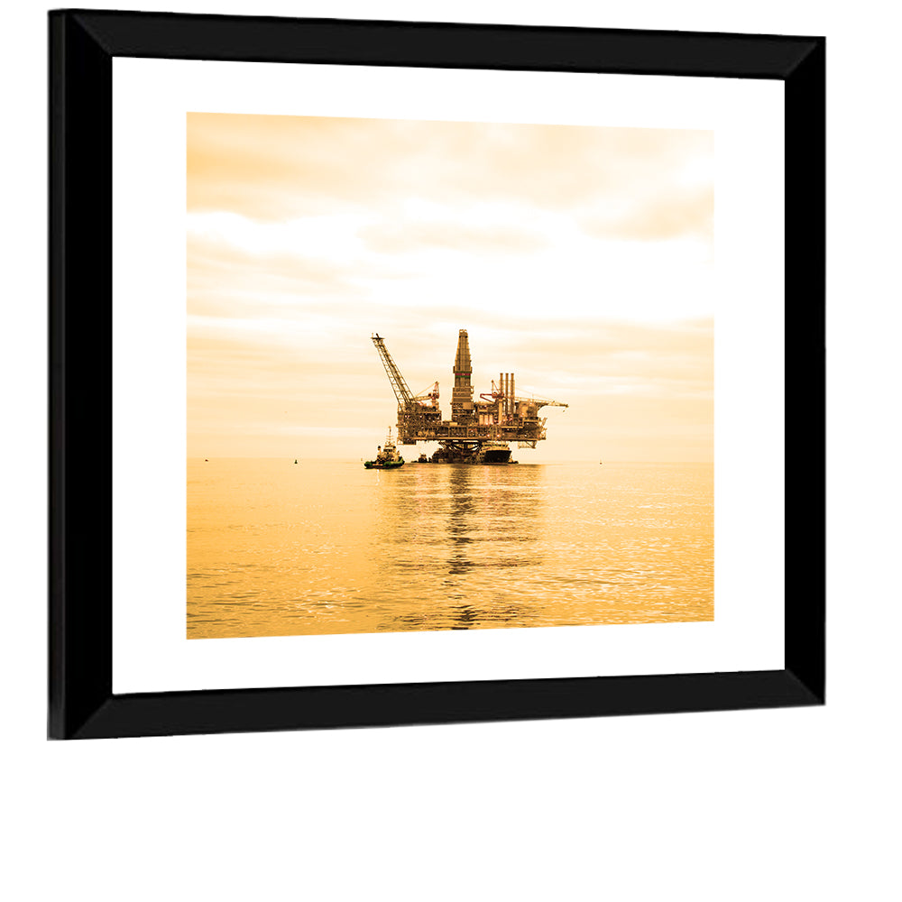 Golden Hour Oil Rig Wall Art