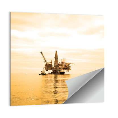 Golden Hour Oil Rig Wall Art