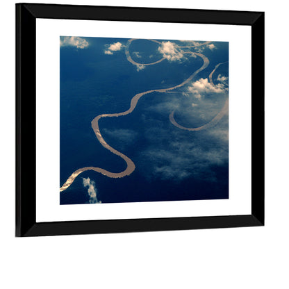 Sunlit Meander of the Amazon River Wall Art