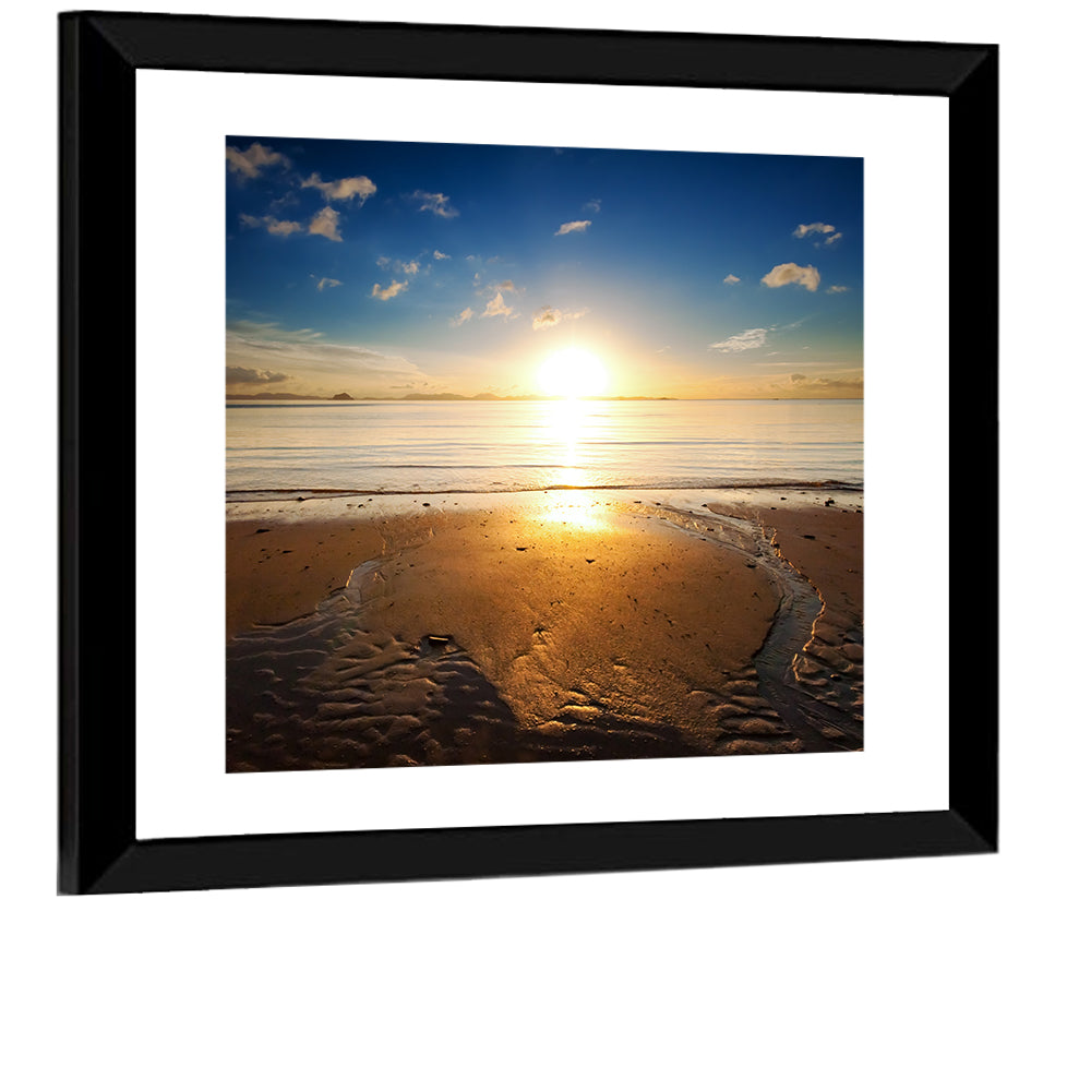 Sea Beach Sunrise Wall Art