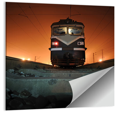 Cinematic Night Electric Locomotive Wall Art