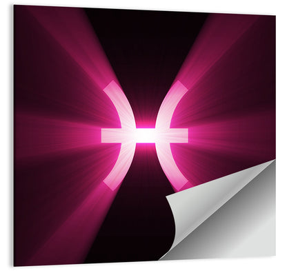 Magenta Pisces Symbol Wall Art