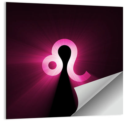 Glowing Magenta Leo Symbol Wall Art