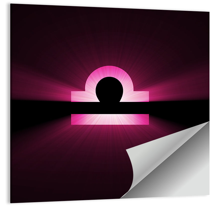 Libra Symbol Neon Glow Wall Art