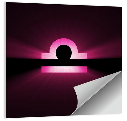 Libra Symbol Neon Glow Wall Art