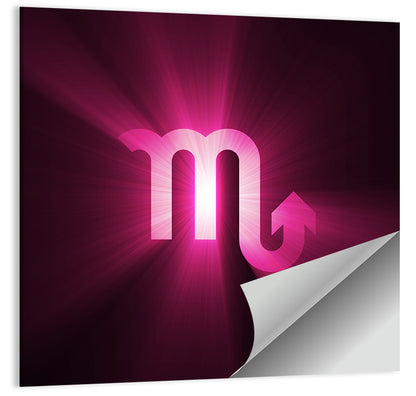 Scorpio Glyph with Magenta Burst Wall Art