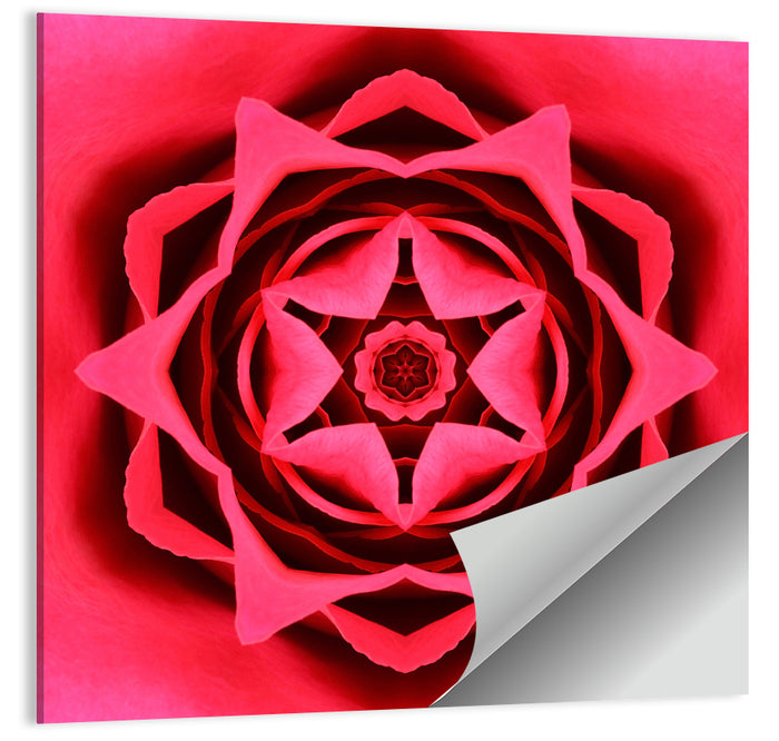 Kaleidoscopic Rose Petal Mandala Wall Art as a poster print