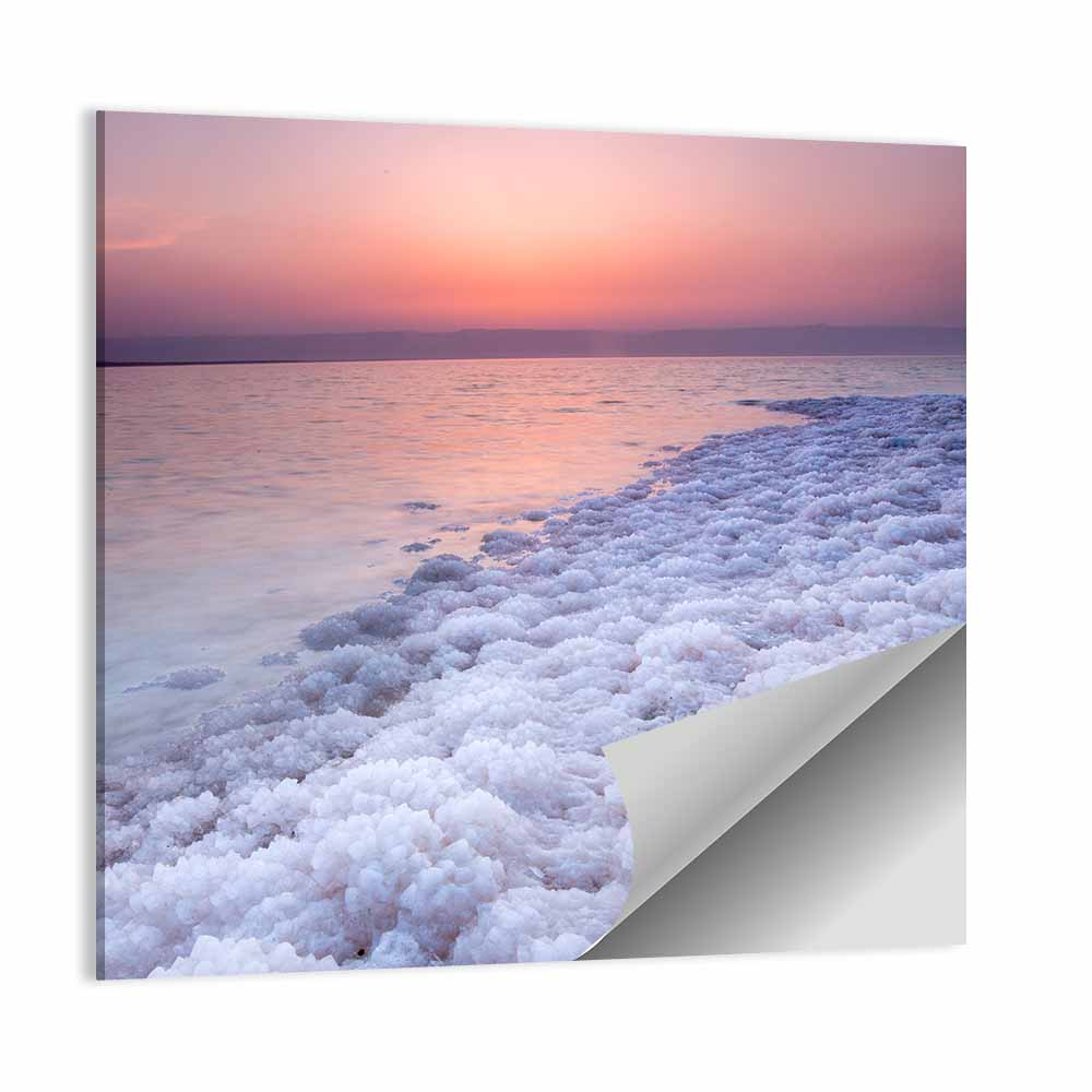Dead Sea Salt Shoreline Sunset Wall Art